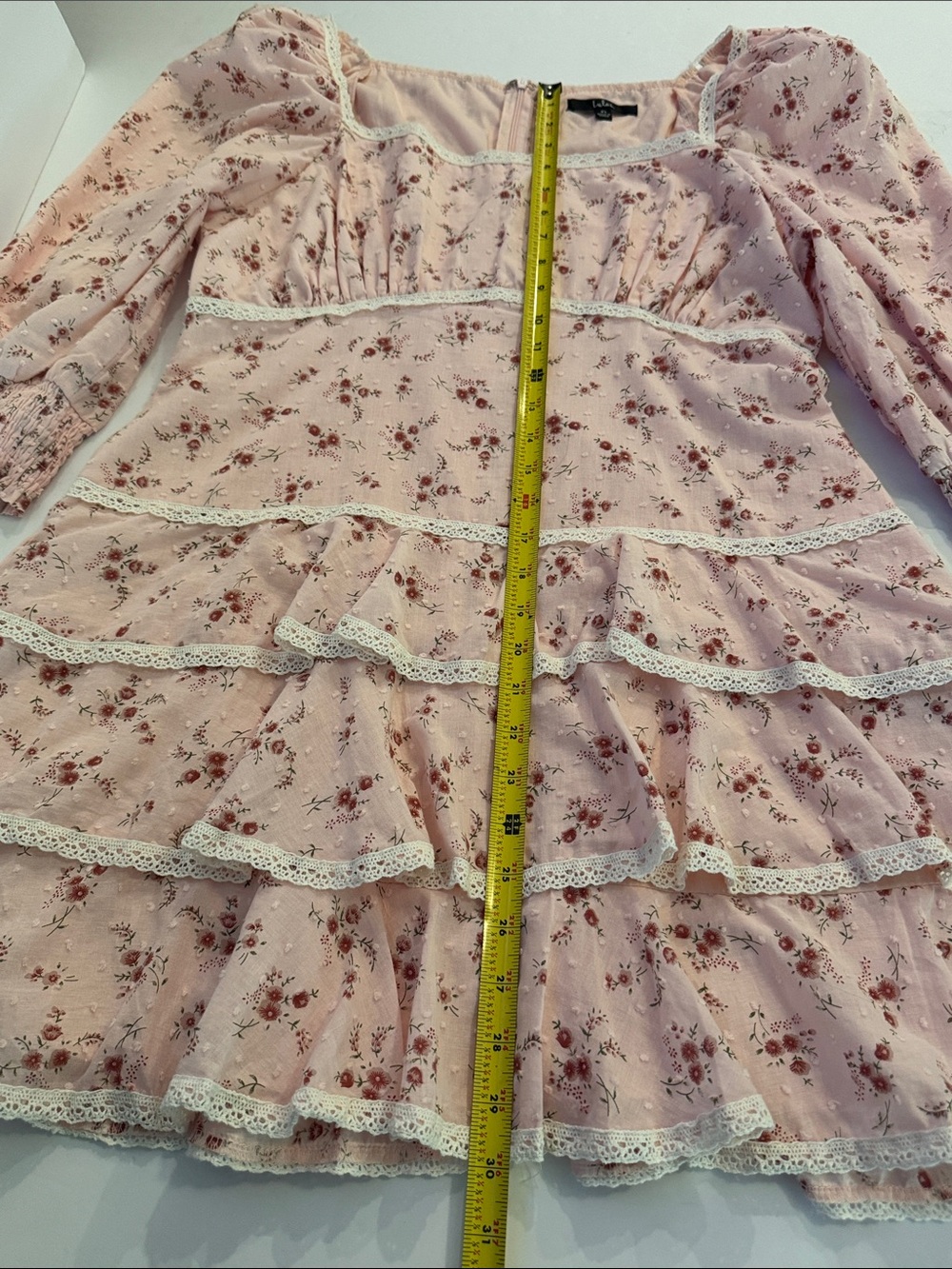 Lulus Lasting Bliss Pink Floral Coquette Ruffled Square Neck Summer Mini Dress - Picture 14 of 16